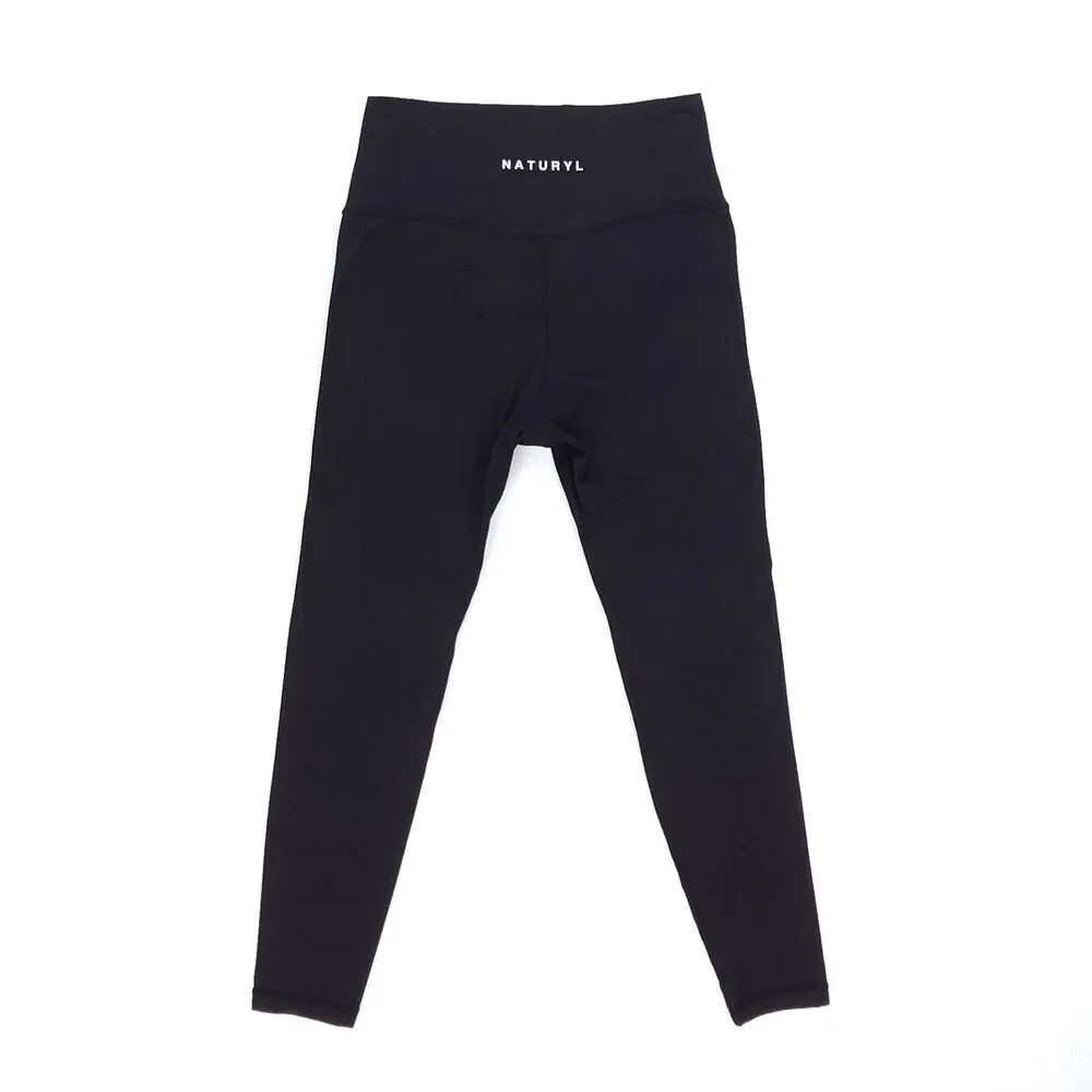 NATURYL Crossover Cropped Leggings Black Athleisure Yoga Lounge Sporty Grym